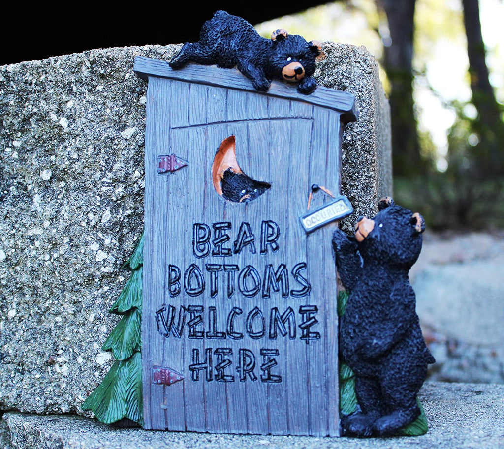 Poly Resin Decorative Wall Plaque "Bear Bottoms Welcome"