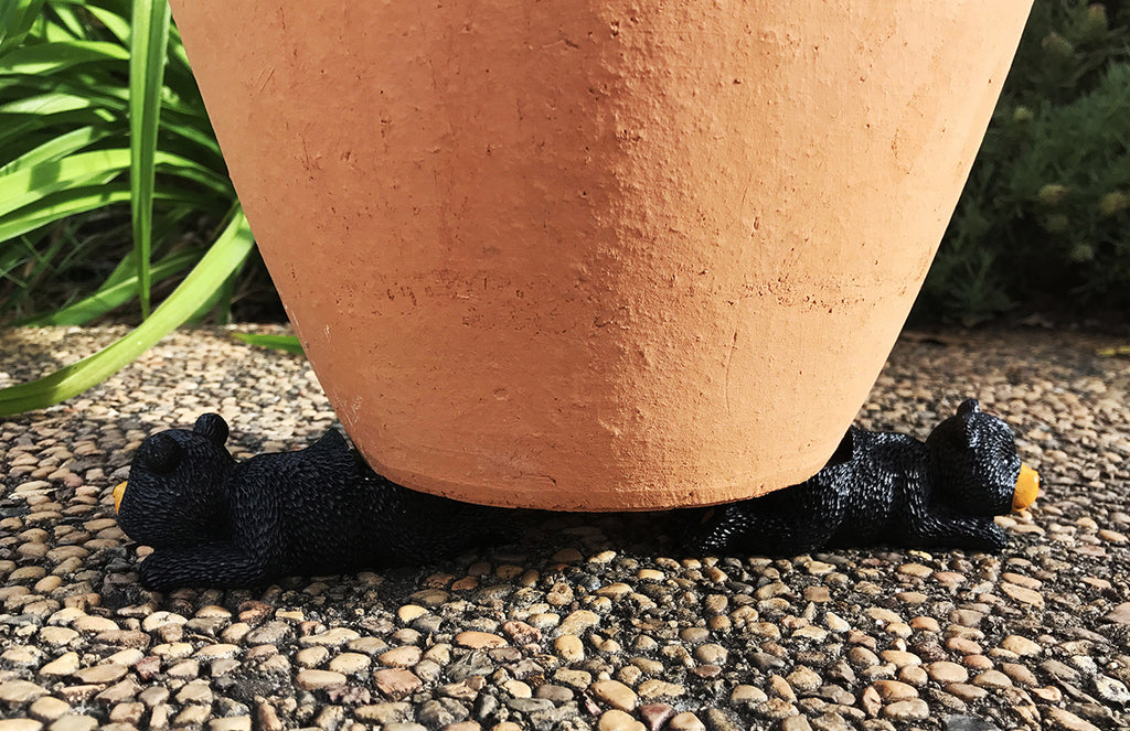 Animated Poly Resin Bear Shaped Pot Feet/Planter Risers Set of 3 for large pots