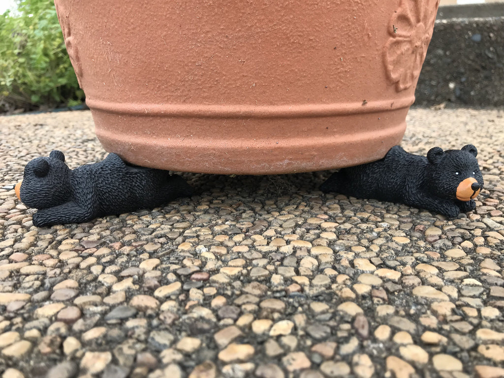 Animated Poly Resin Bear Shaped Pot Feet/Planter Risers Set of 3 for large pots