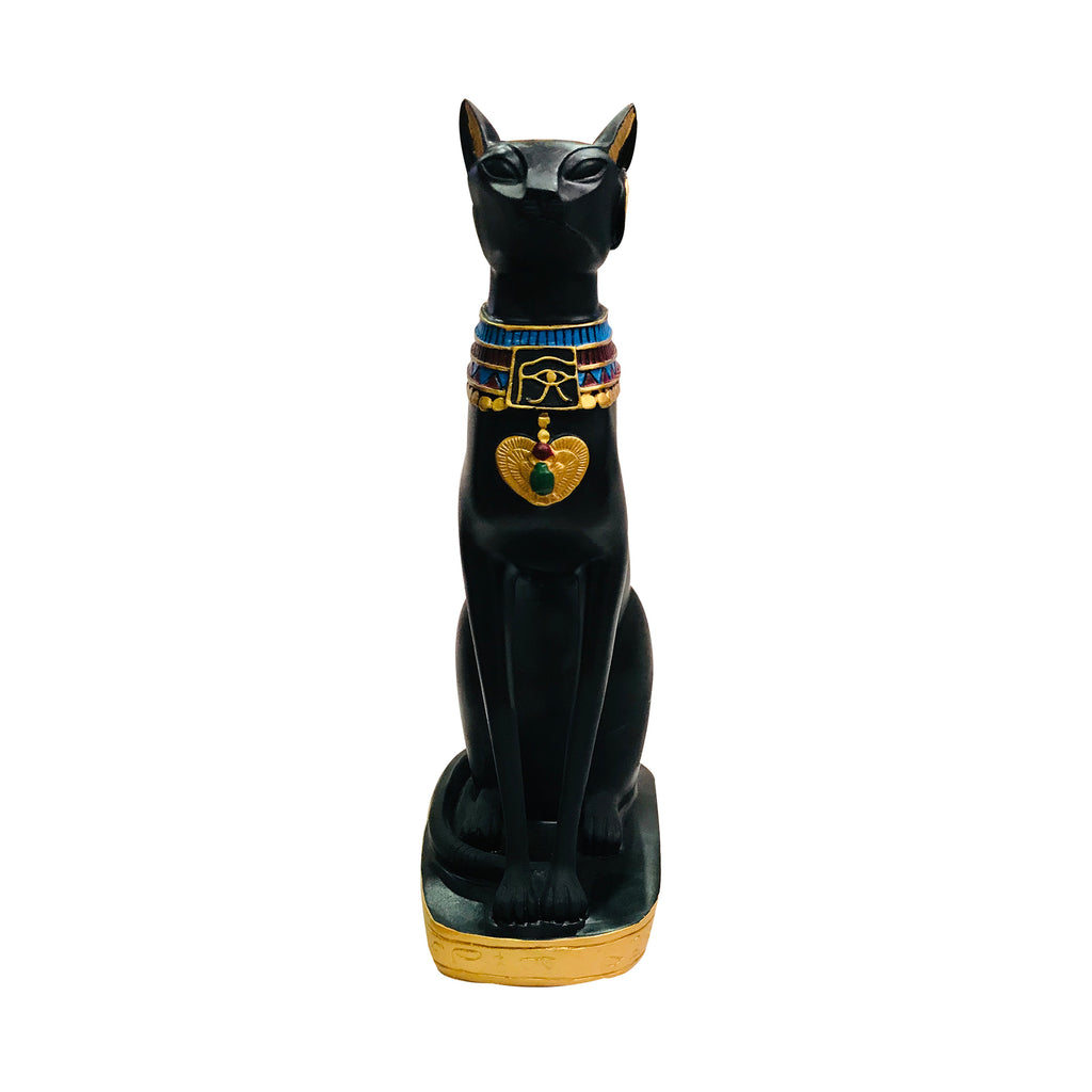 Black Egyptian Ancient Style Cat Goddess Bastet Statue. 2 sizes available.