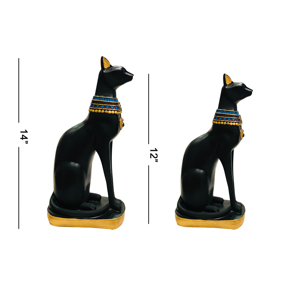 Black Egyptian Ancient Style Cat Goddess Bastet Statue. 2 sizes available.