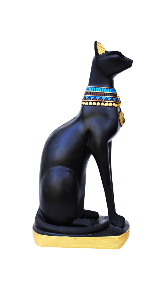 Black Egyptian Ancient Style Cat Goddess Bastet Statue. 2 sizes available.