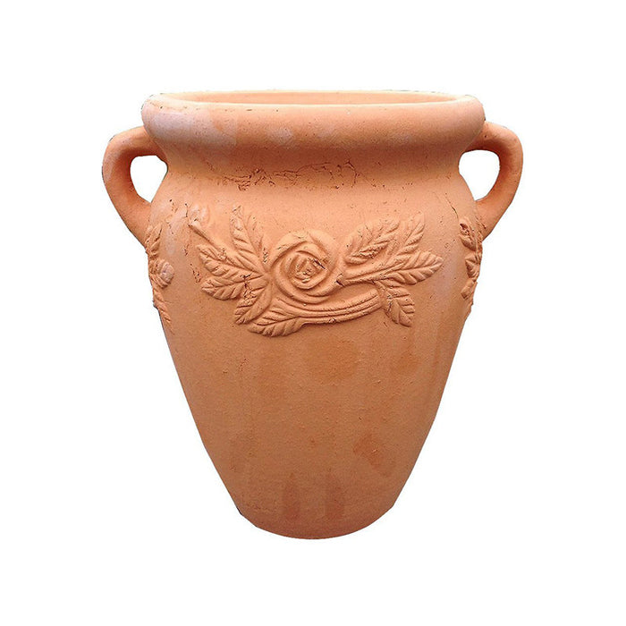 Hand Pressed Ancient Stressed Terracotta Round Flower Pot