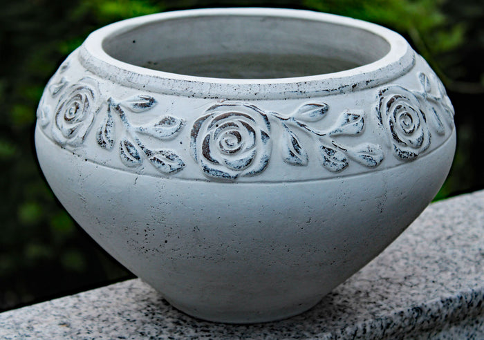Vintage White Hand-pressed Old World Style Garden pot or planter