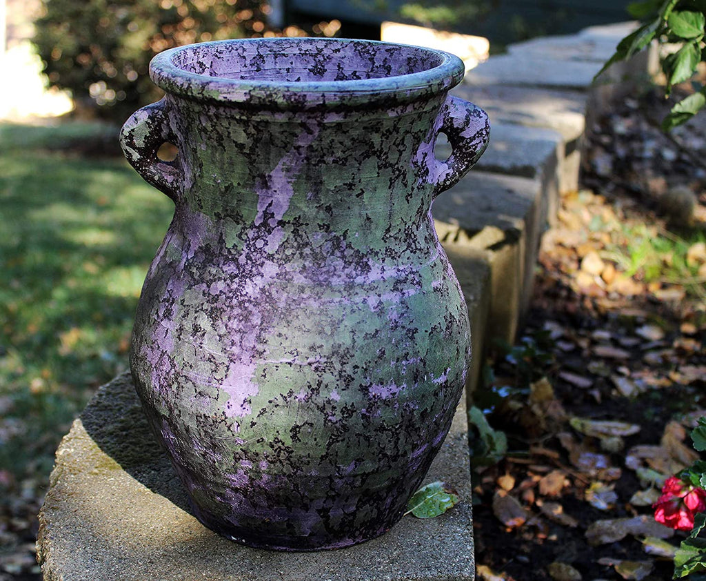 large purple ceramic plant pots Large Distressed Ceramic vase or Planter, Peeling purple