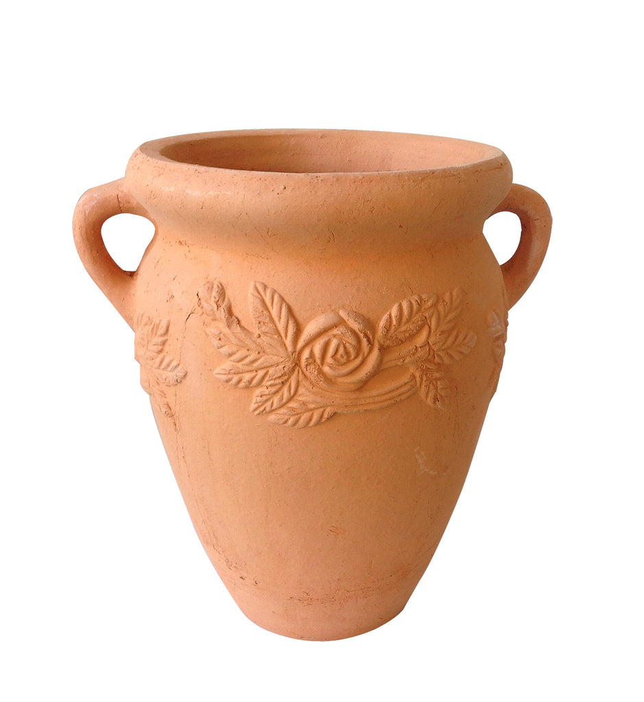 Hand Pressed Ancient Stressed Terracotta Round Flower Pot
