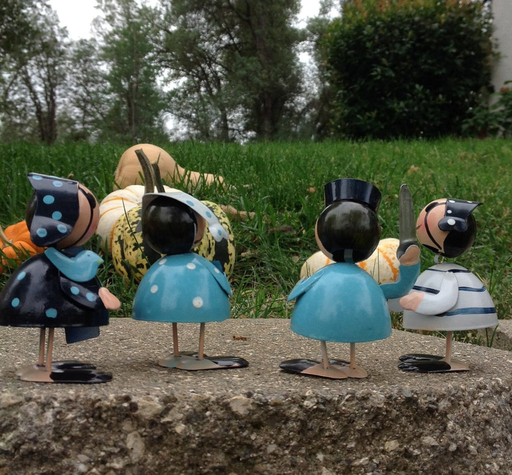 Whimsical Set of 4 Darling Hand Painted Metal Pirate Figurines for Any Occasion