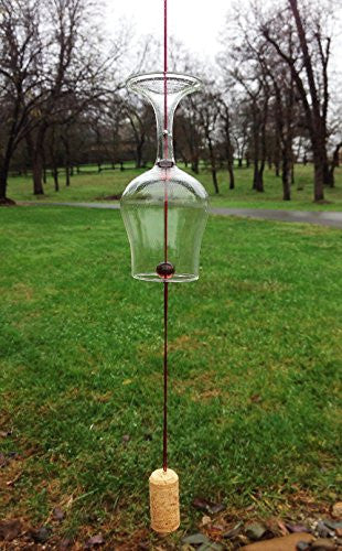 Newly designed hand-blown wine glass shaped wind bell "wine bell"
