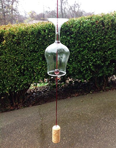 Newly designed hand-blown wine glass shaped wind bell "wine bell"