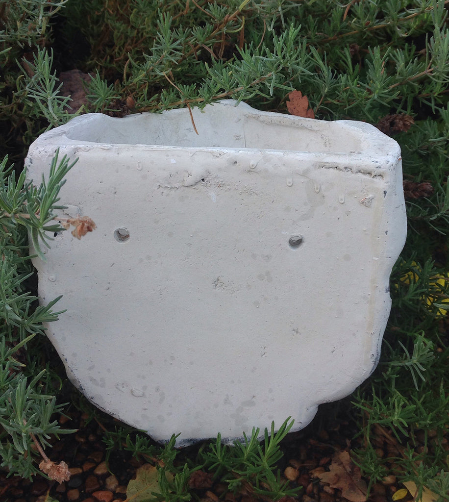 Vintage Greek God Head Wall Hung Planter in Old World White Finish