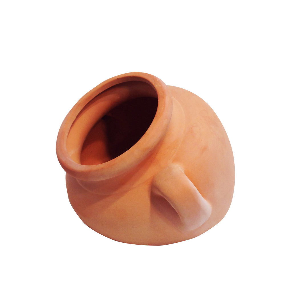 Natural terracotta fallen garden pot or hanging pot with loop handles, 2 SIZES AVAILABLE