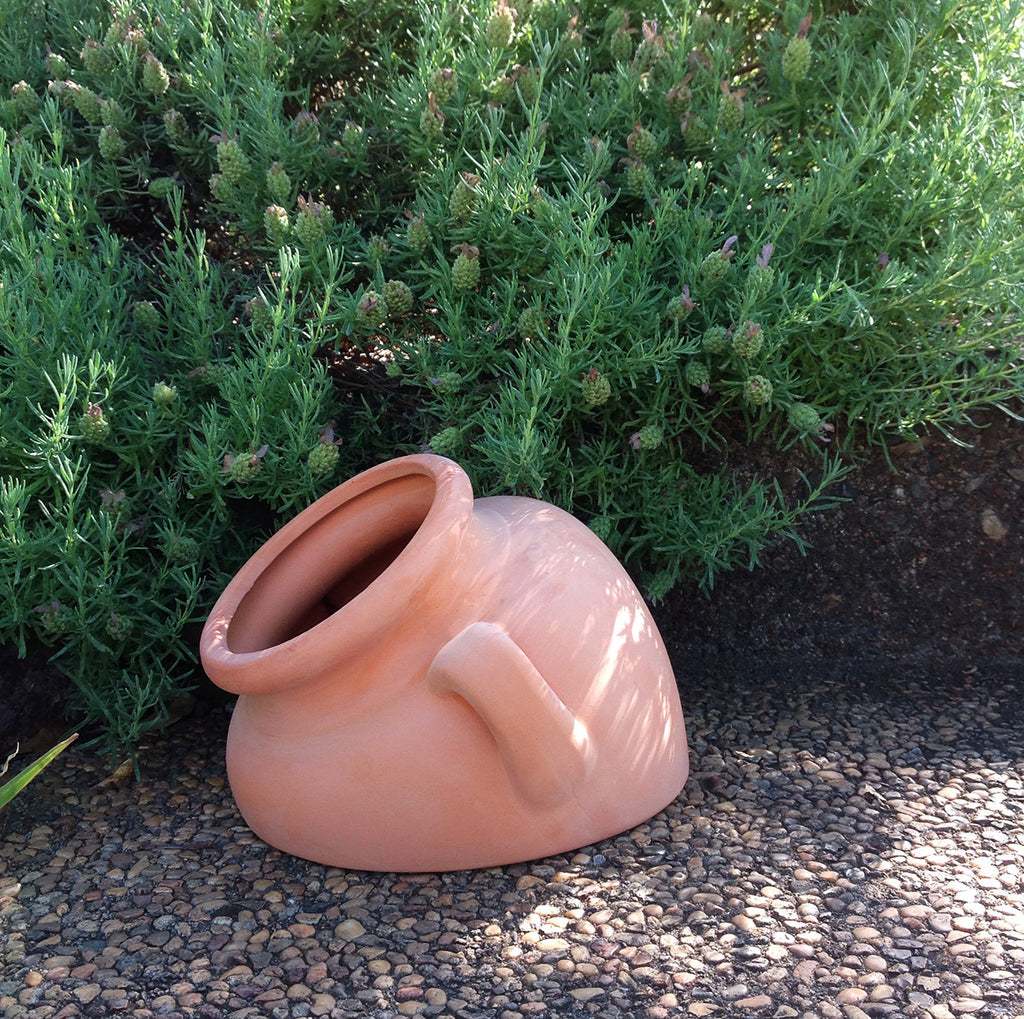 fallen pot planter Natural terracotta fallen garden pot or hanging pot with loop handles, 2 SIZES AVAILABLE