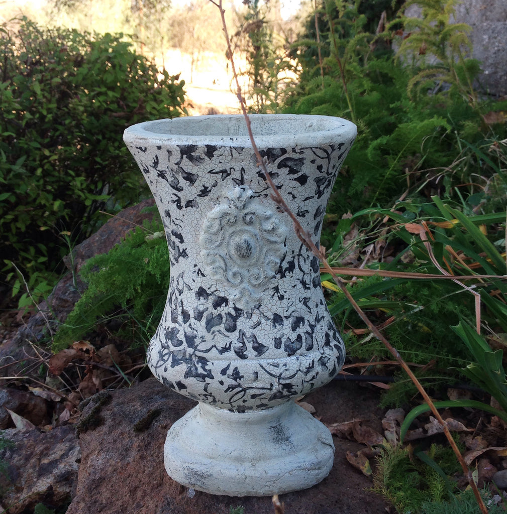 Newly designed old world vintage hand-pressed terracotta floral vase