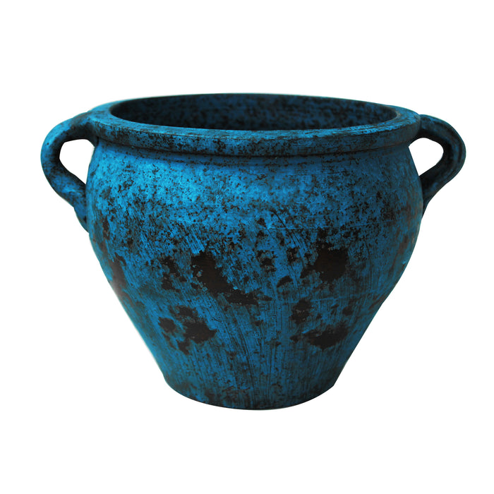 Egyptian Era Designed Earthen Ware Terra-Cotta Vessel/Planter with Looped Handles. 3 colors available