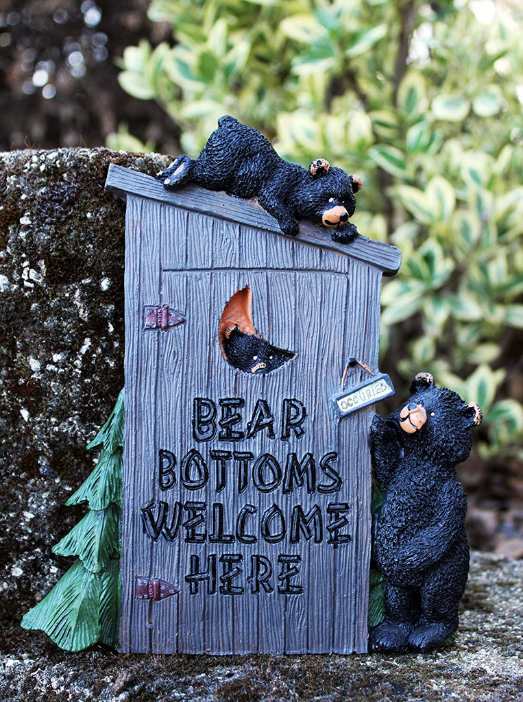Poly Resin Decorative Wall Plaque "Bear Bottoms Welcome"