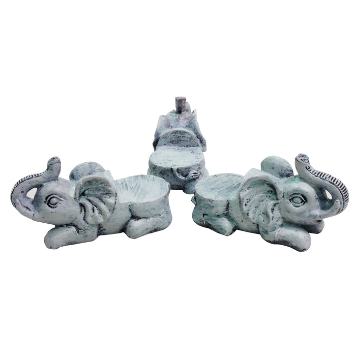 Animated Poly Resin Elephant Shaped Pot Feet/Planter Risers Set of 3 for large pots