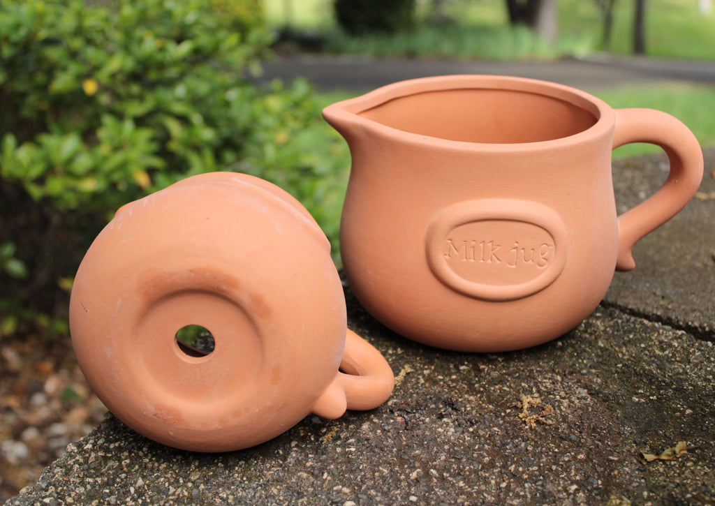 Set of 2 Different Sized Terracotta 'Milk Jug Badged' Planter