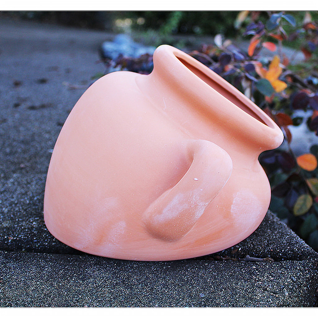 fallen pot planter Natural terracotta fallen garden pot or hanging pot with loop handles, 2 SIZES AVAILABLE
