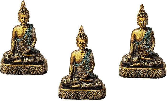 Poly Resin Garden Pot risers or Pot feet , Buddha Shape Vintage Gold