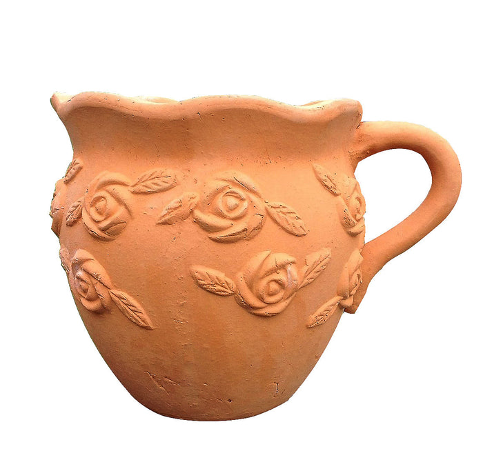 Heavy Hand Pressed Ancient Stressed Terracotta Shaped Pitcher Flower Pot