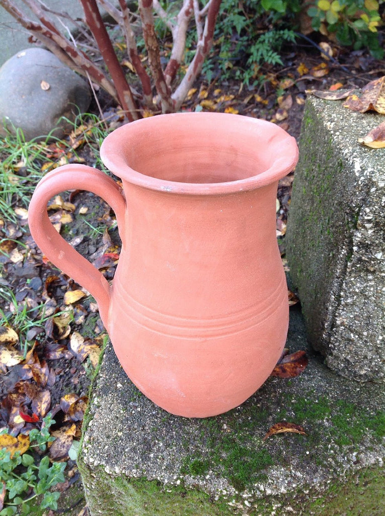 hand thrown terracotta plant pots Hand Thrown Heavy Terracotta Pitcher Shaped Planter with Large Handle