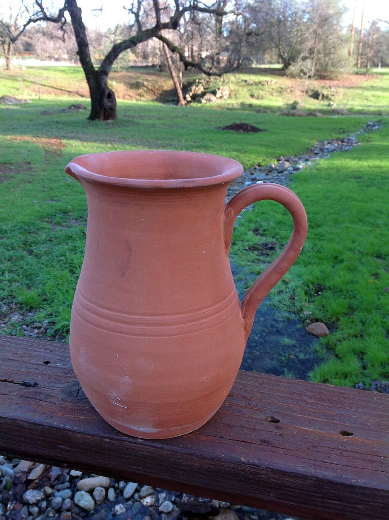 hand thrown terracotta plant pots Hand Thrown Heavy Terracotta Pitcher Shaped Planter with Large Handle