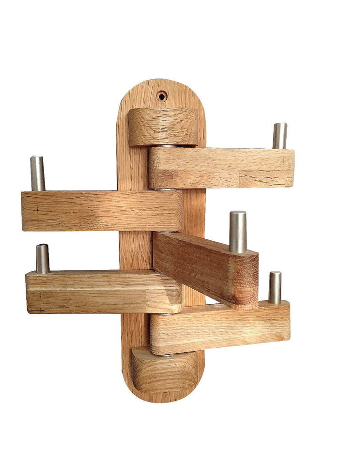 Quality Wall Hanging Adjustable Hat or Coat Rack with 5 Hooks