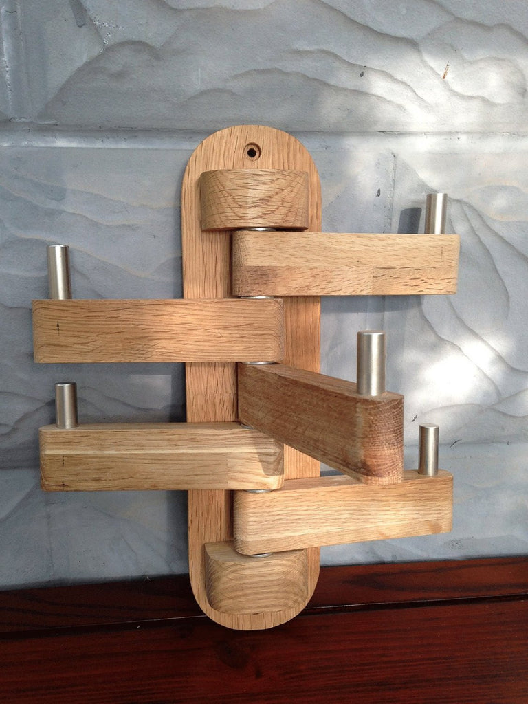 Quality Wall Hanging Adjustable Hat or Coat Rack with 5 Hooks